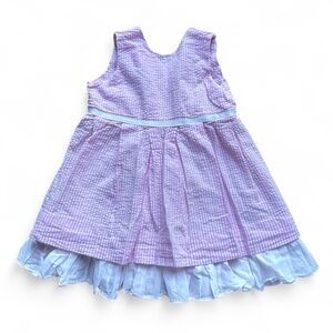 Ralph Lauren Infant Baby Girls Pink and White Striped Seersucker Dress 9 Months